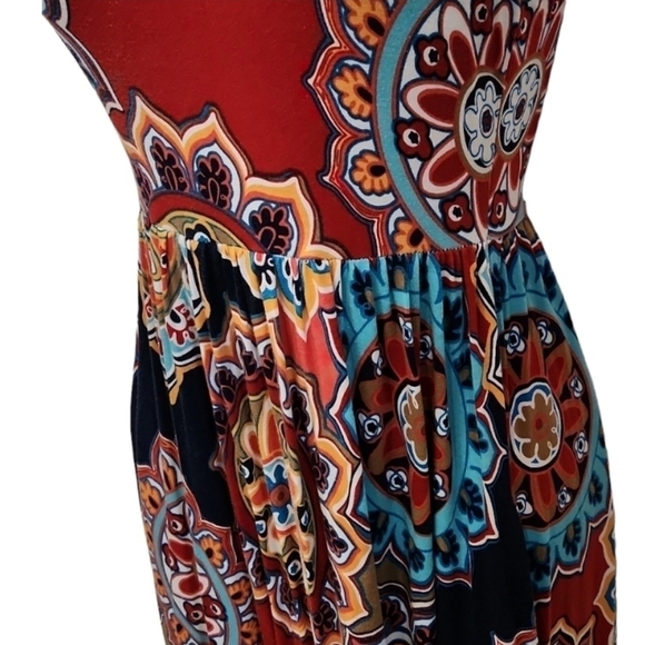 Aztec Scoop Neck Razor Back Maxi Dress - Picture 3 of 5